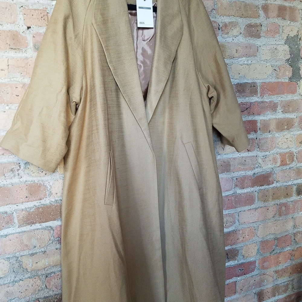 NWT - Asos Curve Open Tweed Coat - 20